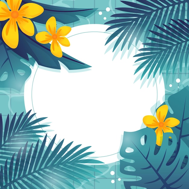 Flat tropical leaves background