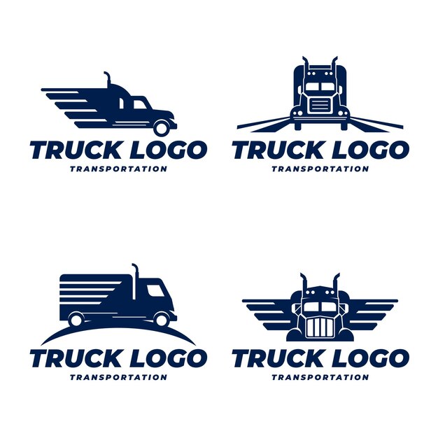Flat truck logo template collection