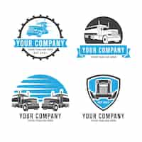 Free vector flat truck logo template collection