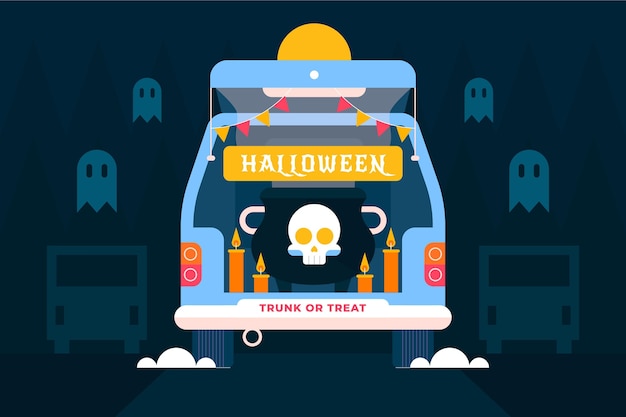 Free vector flat trunk or treat background