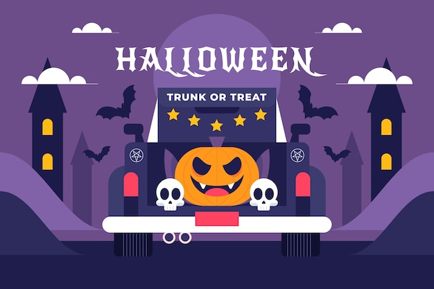 Flat trunk or treat background