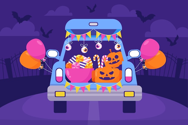 Free vector flat trunk or treat background