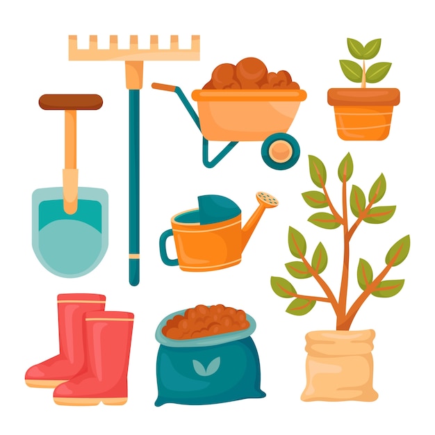 Free vector flat tu bishvat design elements collection