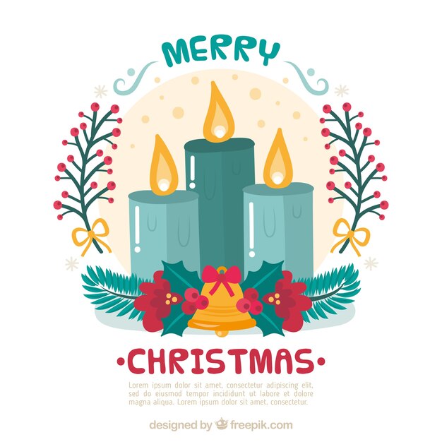 Free vector flat turquoise christmas candles