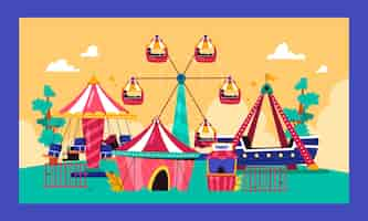 Free vector flat twitch background for amusement park