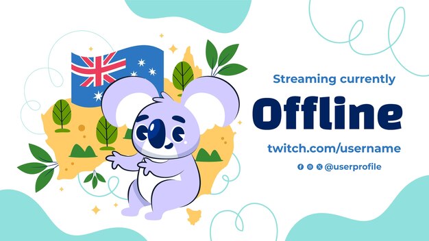 Flat twitch background for australian national day celebration