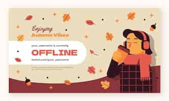 Free vector flat twitch background for autumn celebration