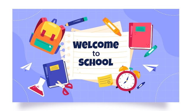 Flat twitch background for back to school season
