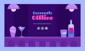 Free vector flat twitch background for barman profession