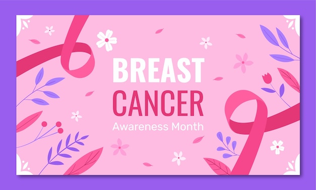 Free vector flat twitch background for breast cancer awareness month