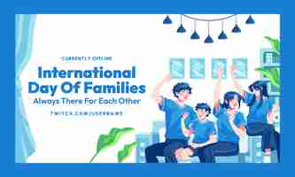 Free vector flat twitch background for international day of families celebration