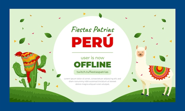 Flat twitch background for peruvian fiestas patrias celebrations