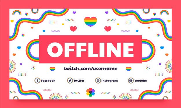 Flat twitch background for pride month celebration