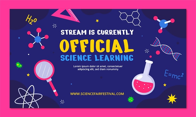 Free vector flat twitch background for science