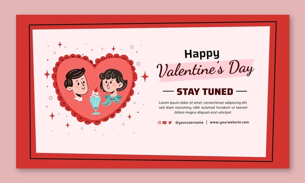 Flat twitch background for valentine's day celebration