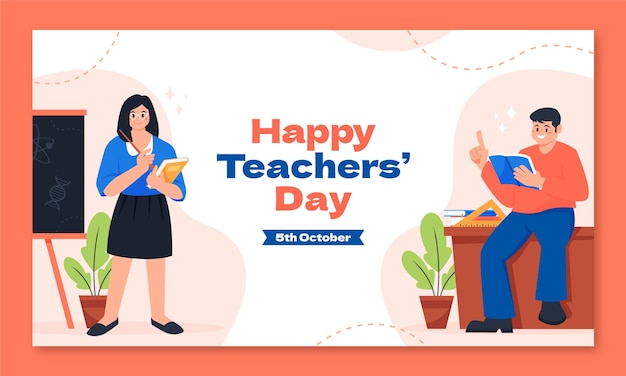flat twitch background for world teacher's day celebration