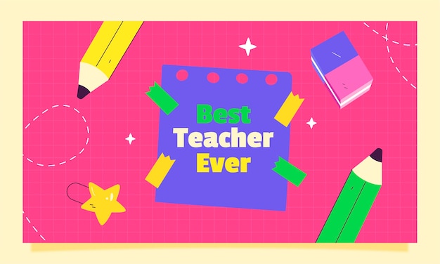 Плоский задний план для празднования Всемирного дня учителя