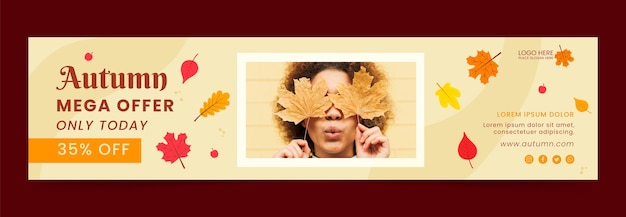 Flat twitch banner for autumn celebration