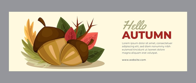 Free vector flat twitter header template for autumn celebration