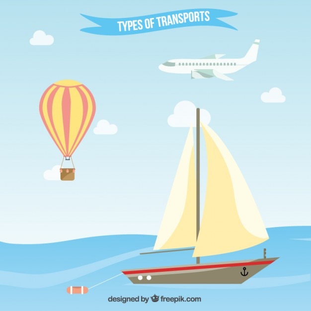 Free vector flat types of transport pack