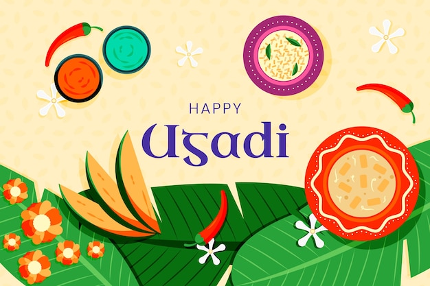 Flat ugadi background