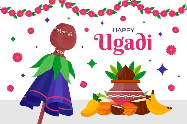 Flat ugadi background