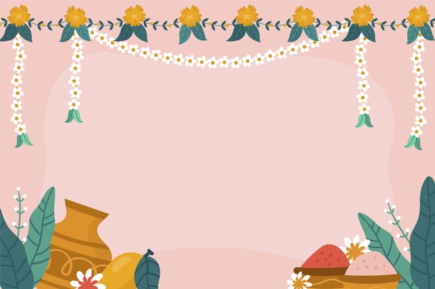 Free vector flat ugadi background