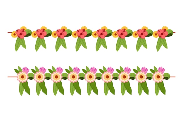 Flat ugadi garland illustration