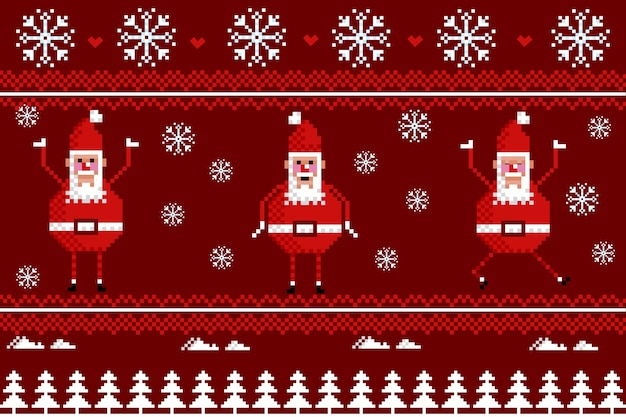 無料ベクター 平らで醜いクリスマスセーターのパターンの背景
