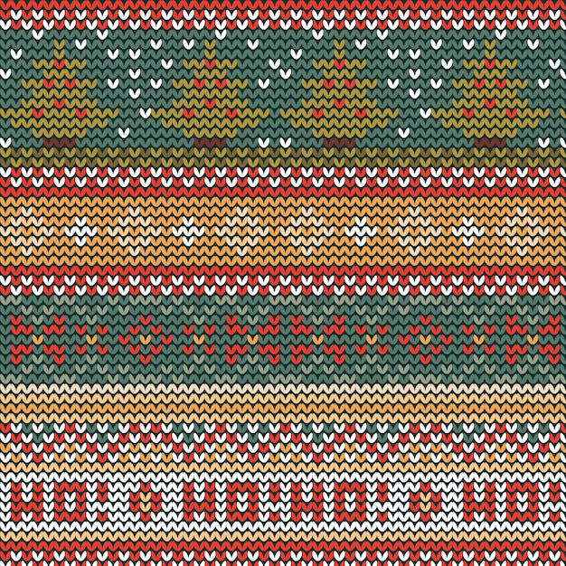 Free vector flat ugly sweater pattern design for christmas season