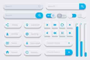 Free vector flat ui/ux elements collection