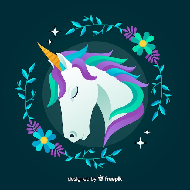 Free vector flat unicorn background