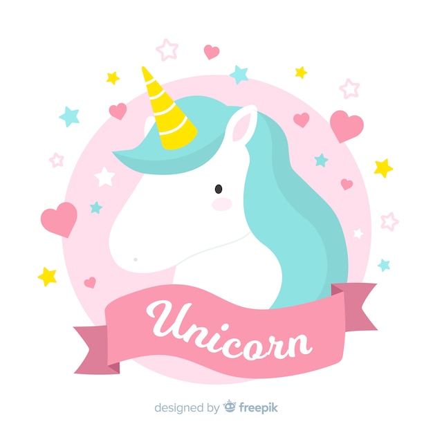 Flat unicorn background