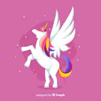 Free vector flat unicorn background