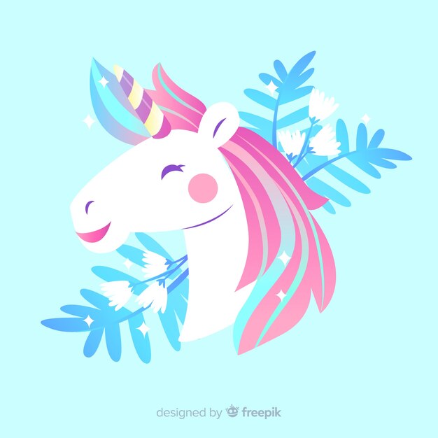 Flat unicorn background