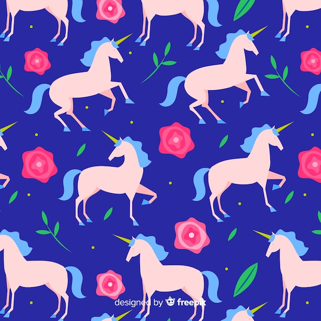 Free vector flat unicorn pattern