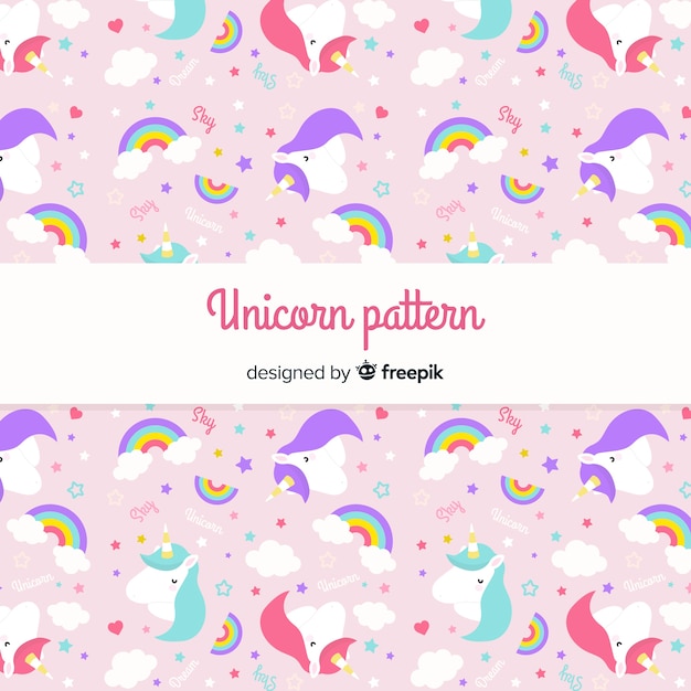 Free vector flat unicorn pattern