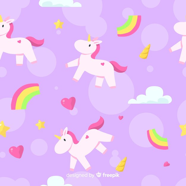 Flat unicorn pattern 