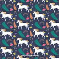 Free vector flat unicorn pattern