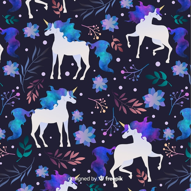 Flat Unicorn Pattern