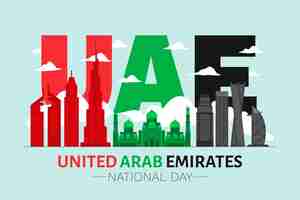 Free vector flat united arab emirates national day