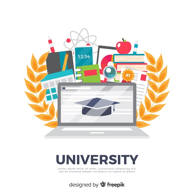 Free vector flat university background