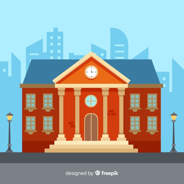 Free vector flat university building background