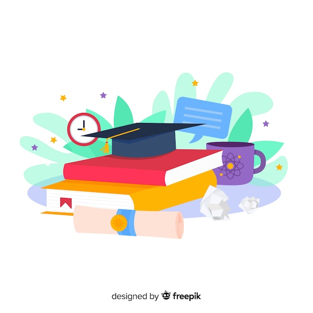 Free vector flat university concept background