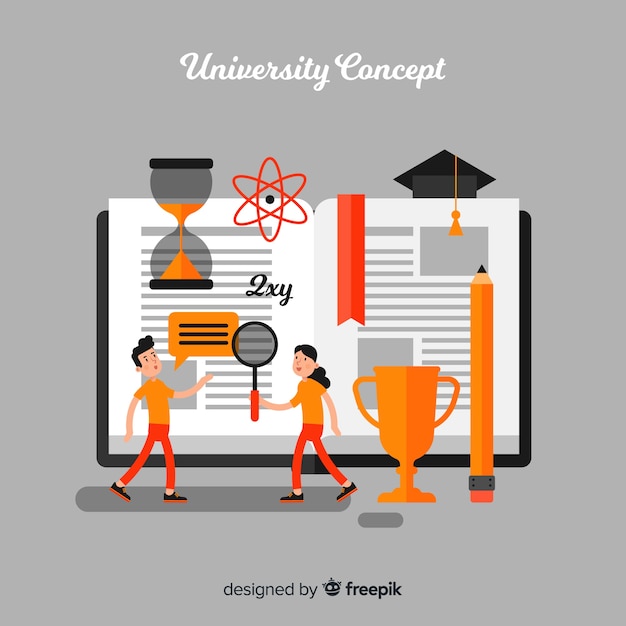 Free vector flat university concept