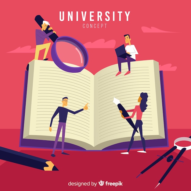 Free vector flat university concept