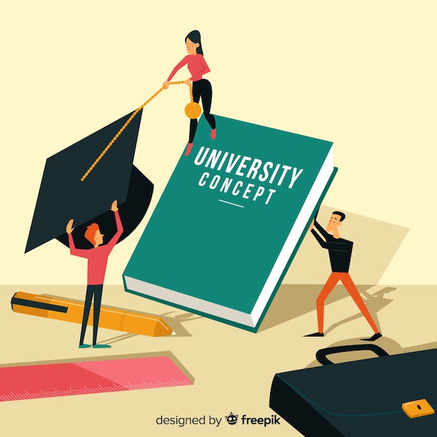 Free vector flat university concept