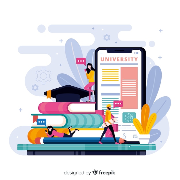 Free vector flat university concept