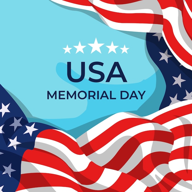 Flat usa memorial day illustration