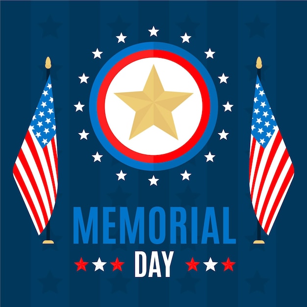 Free vector flat usa memorial day illustration